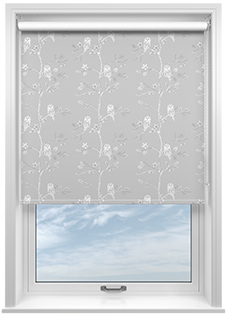 Treetop Owls, Silver - Roller Blind